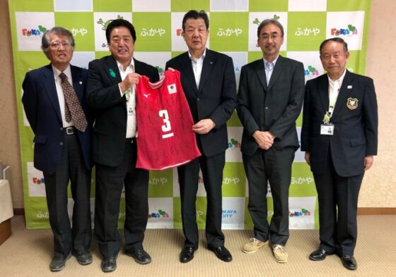 女子日本代表 国際親善試合開催地の深谷市を嶋岡会長が表敬訪問