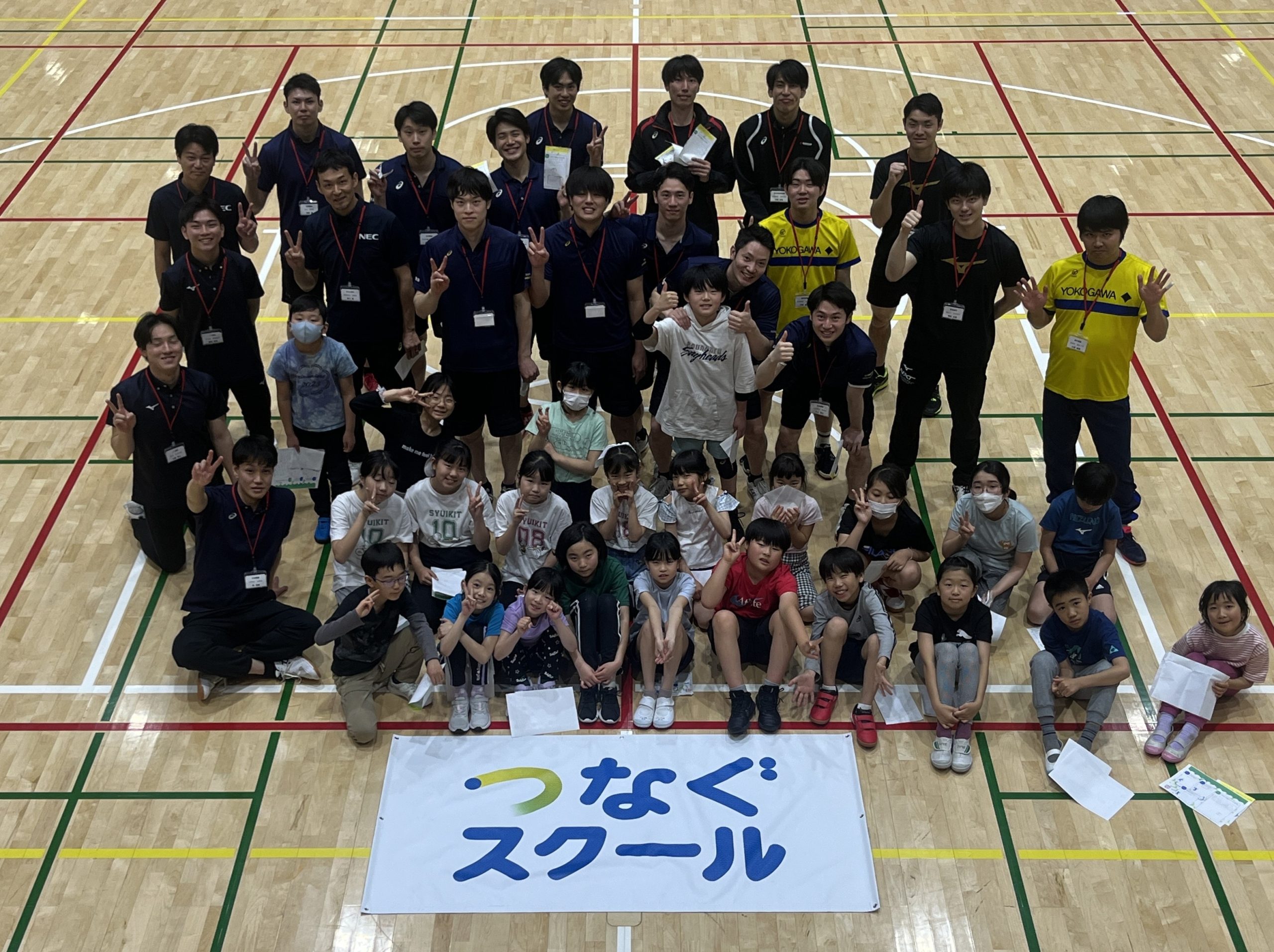 日本無線バレーボールチーム主催『つなぐスクール』を東京都三鷹市で開催