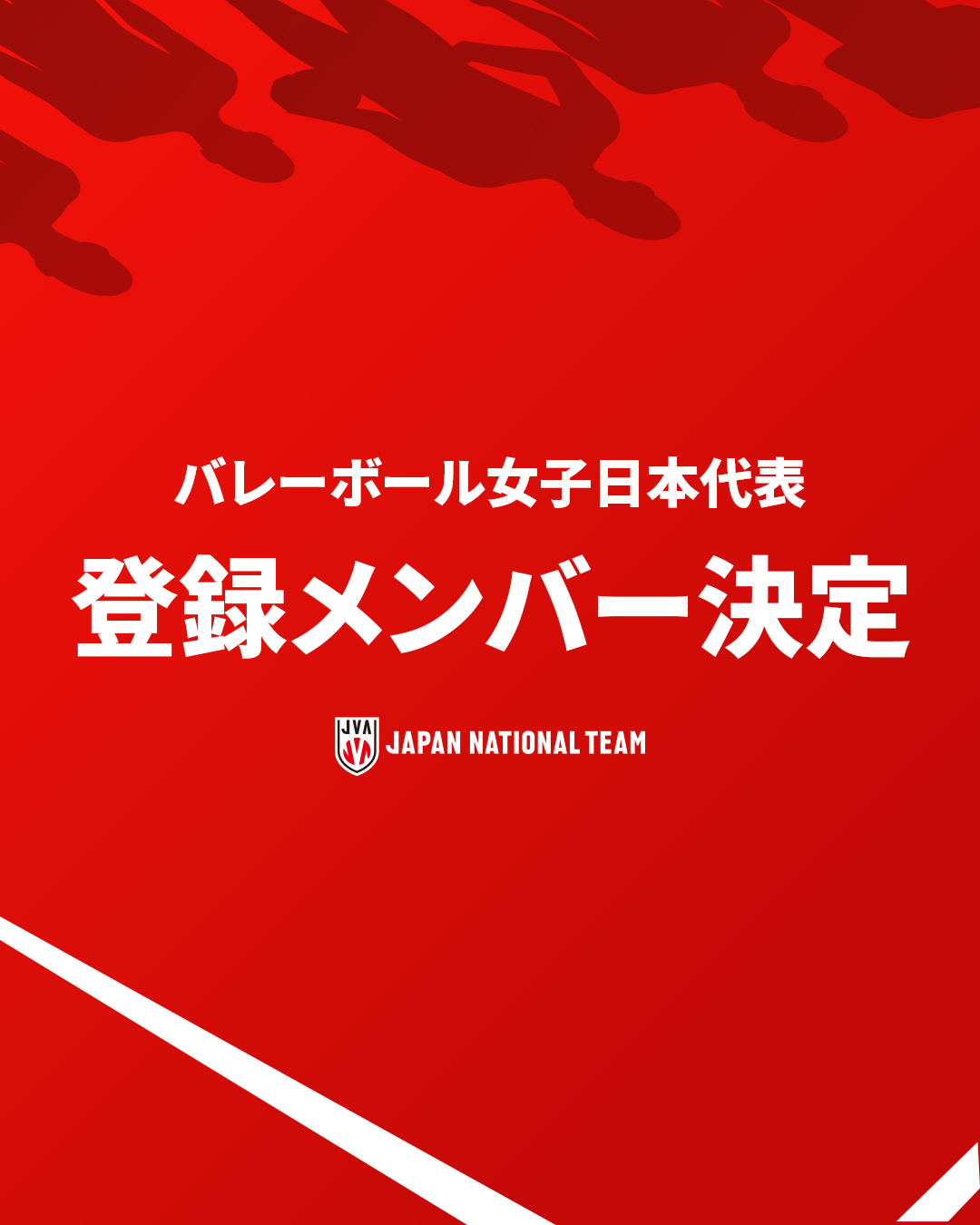 2026年度バレーボール女子日本代表チーム 登録メンバー決定